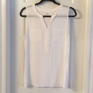 Sleeveless white blouse